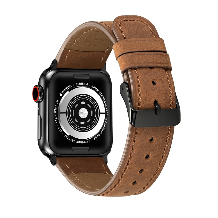 Apple Watch bőr szíj marha bőr szíj barna színben 38mm 40mm 41mm 42mm 44mm 45mm méretű apple watch okosórához. Állítható méretű. Apple Watch series 1 2 3 4 5 6 7 SE hez megfelelő óraszíj
