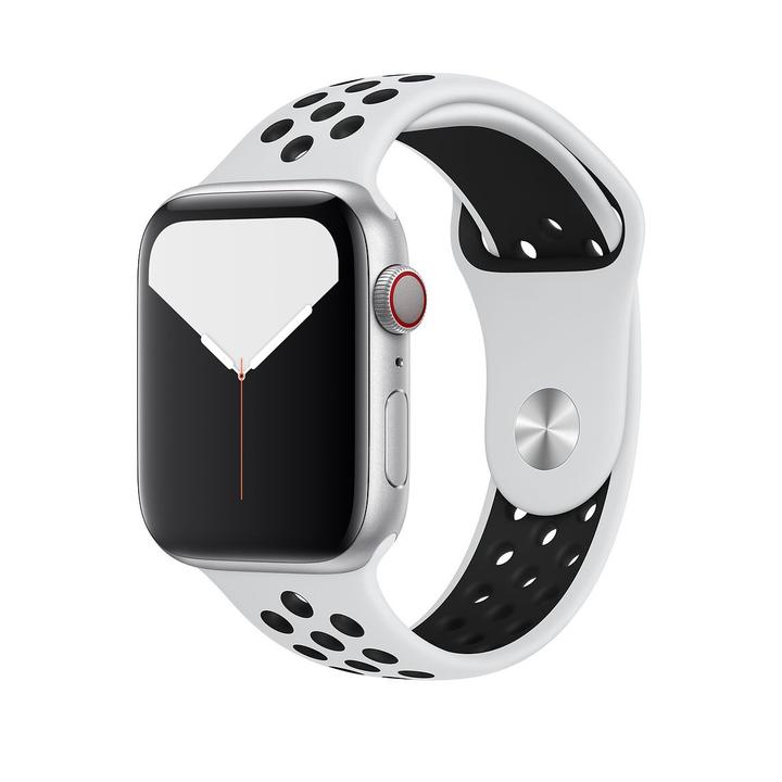 apple watch okosórához való sport szilikon szíj fehér és fekete színben. megfelelő 38mm 40mm 42mm 44mm es iwatch órához. állítható méretű apple watch szilikon szíj. S/M és M/L méretben elérhető iwatch szíj. Apple Watch series 1 2 3 4 5 6 SE hez megfelelő óraszíj